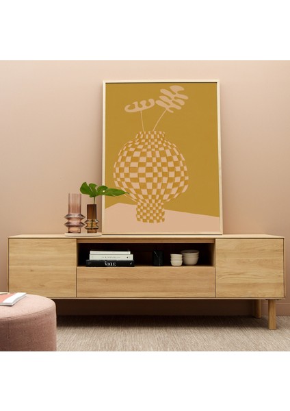 Kareli Vazo: Iskandinav Duvar Sanatı, Poster. Sarı Hardal fiyatları