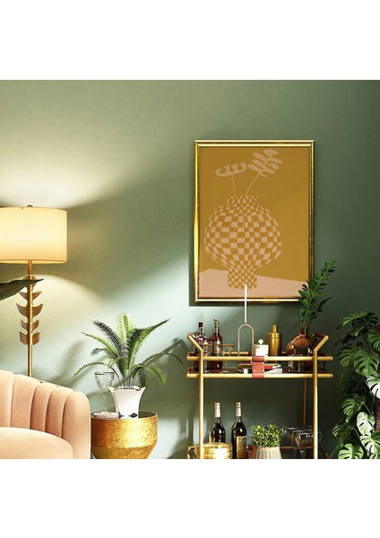 Kareli Vazo: Iskandinav Duvar Sanatı, Poster. Sarı Hardal modelleri