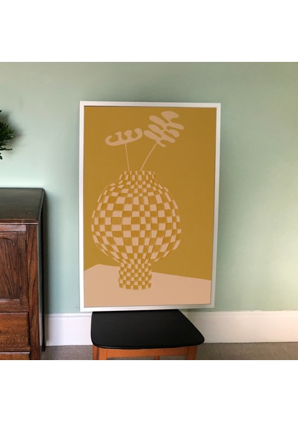 Kareli Vazo: Iskandinav Duvar Sanatı, Poster. Sarı Hardal indirimleri