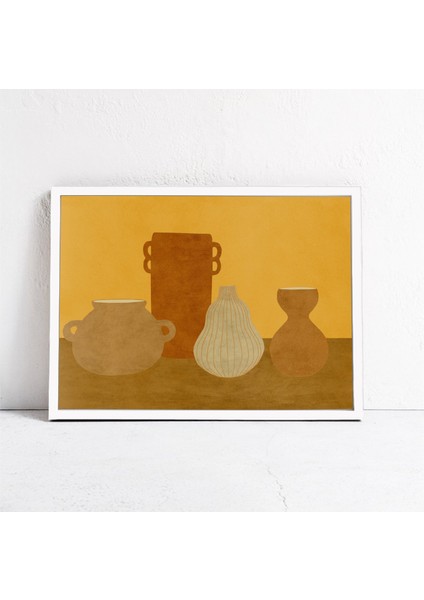 Modern Bohem Vazolar: Toprak Tonları, Kahverengi Hardal Sarısı Sanat fırsatları