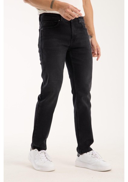 Erkek Regular Likralı Esnek Kot Pantolon Jean - %98 Pamuk %2 Lycra fırsatları