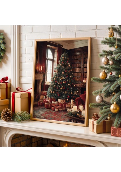 Vintage Noel Ağacı Duvar Sanatı, Klasik Tatil Oturma Odası fırsatları