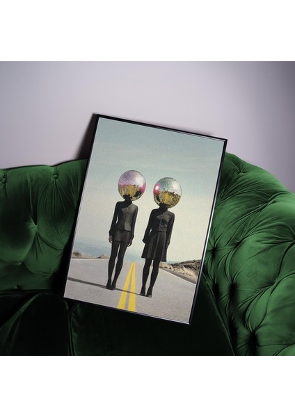 Disko Topu Kafalı Insanlar Poster, Trend Duvar Sanatı, Disko Topu, Disko Topu Sanatı fiyatları