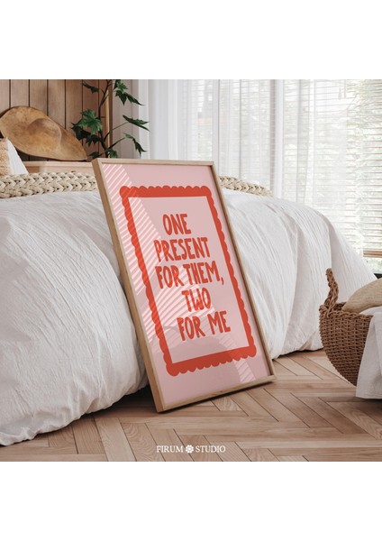 Onlar Için Bir Hediye, Benim Için Iki Hediye, Komik Noel Tipografi Duvar Sanatı fiyatları