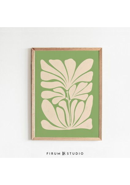 Yeşil Botanik Sanatı, Büyük Soyut, Duvar Sanatı, Orta Yüzyıl Modern, Parlak Renkli Sanat