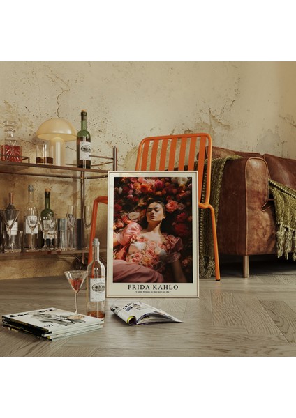 Frida Kahlo Çiçek Sözü, Çiçekli Feminist Sanat Poster