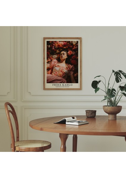Frida Kahlo Çiçek Sözü, Çiçekli Feminist Sanat Poster fiyatları