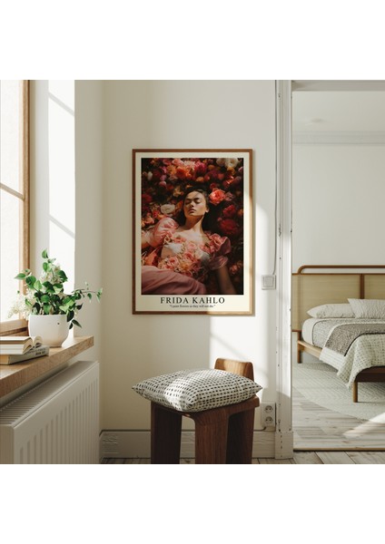 Frida Kahlo Çiçek Sözü, Çiçekli Feminist Sanat Poster fırsatları