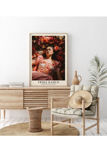 Frida Kahlo Çiçek Sözü, Çiçekli Feminist Sanat Poster