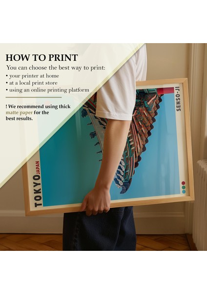 Tokyo Japonya Poster: Senso-Ji Tapınağı Duvar Sanatı ( & ) modelleri