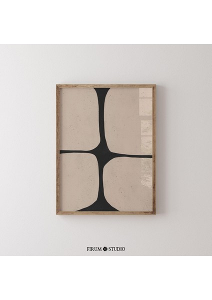 Organik Minimalist Bej ve Siyah Duvar Sanatı, Modern Soyut Sanat fiyatları