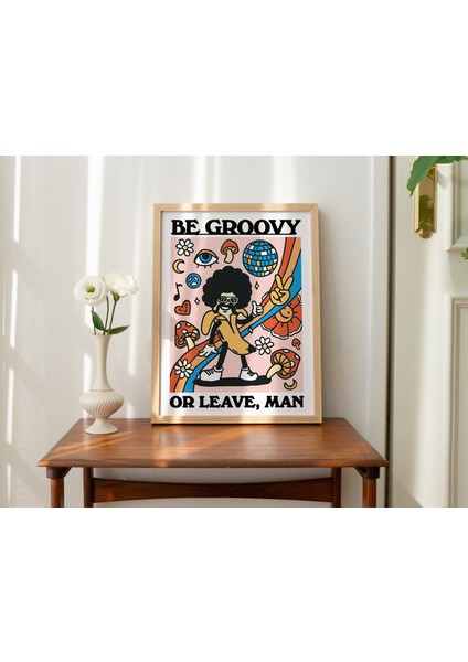 Groovy Retro, Funky Banana Poster, Groovy Ol Ya Da Git, 1980'LER Psikedelik Sanatı modelleri