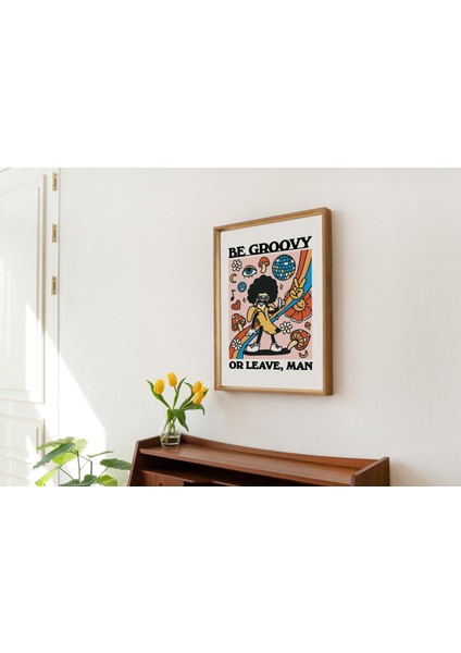 Groovy Retro, Funky Banana Poster, Groovy Ol Ya Da Git, 1980'LER Psikedelik Sanatı fırsatları