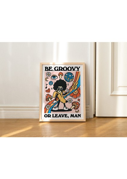Groovy Retro, Funky Banana Poster, Groovy Ol Ya Da Git, 1980'LER Psikedelik Sanatı indirimleri