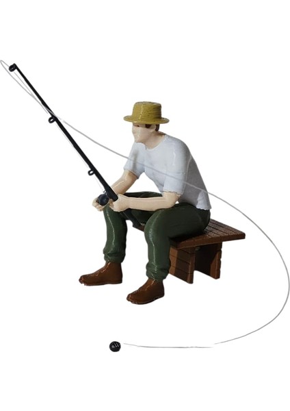 Balıkçı Adam Akvaryum Dekoru Haki