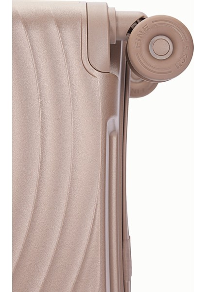 Benetton 2'li Set Büyük ve Kabin Boy %100 Polipropilen Valiz Şampanya 14BNT8002