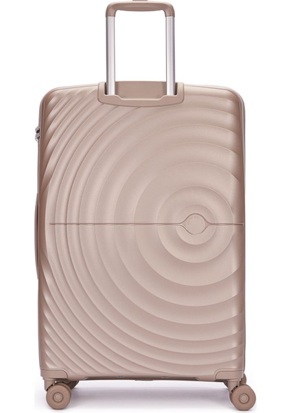 Benetton 2'li Set Büyük ve Kabin Boy %100 Polipropilen Valiz Şampanya 14BNT8002