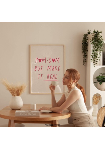 Romantik Komedi Ama Gerçekçi Olsun Nötr Sevgililer Günü Duvar Sanatı - Sevimli Minimalist Yatak Odası Duvar Dekoru, Modern Aşk Sanatı |