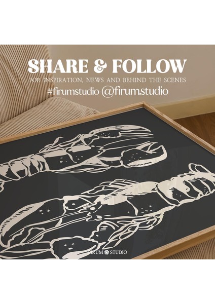 Istakoz Duvar Dekoru - Trend Mutfak Estetiği ve Modern Çiftlik Evi Sanatı | Yemek Severlere Hediye, Deniz Ürünleri Sanat Posteri | fiyatları