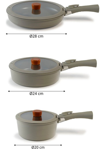 Midas Gri 15 Parça Ayrılabilen Saplı Iç Içe Geçebilen Indüksiyonlu Tencere Tava Seti fiyatları