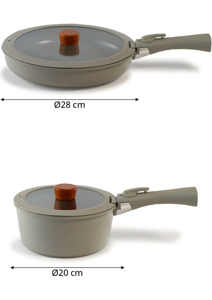 Midas Gri 15 Parça Ayrılabilen Saplı Iç Içe Geçebilen Indüksiyonlu Tencere Tava Seti modelleri