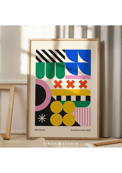 Parlak Renkli Bauhaus Poster, Sanat, Geometrik Sanat fiyatları