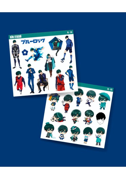 Bluelock-Rin Itoshi-Parlak Kağıt -2li Sticker Set-Telefon Süsleme Blue Lock Etiket fiyatları