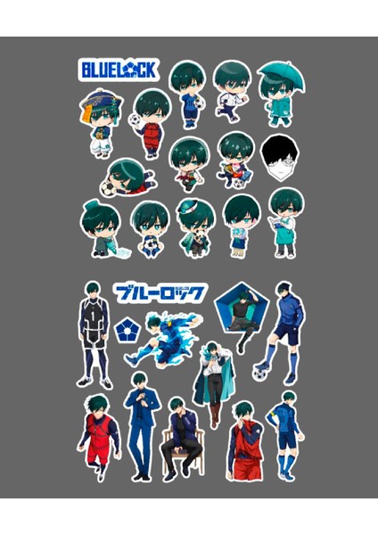 Bluelock-Rin Itoshi-Parlak Kağıt -2li Sticker Set-Telefon Süsleme Blue Lock Etiket indirimleri