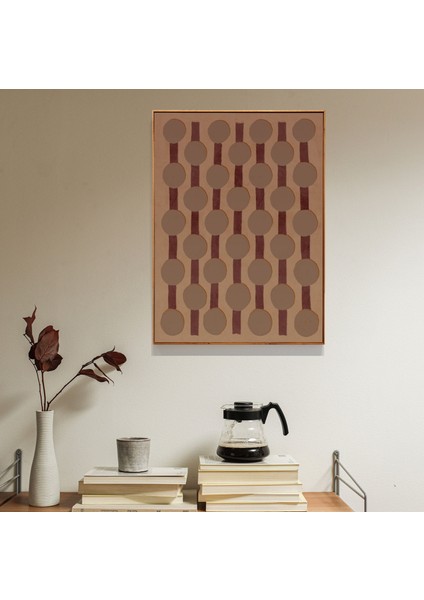 Bej ve Kahverengi Sanat: Sanat Posteri. Toprak Tonlarında Geometrik Desenler