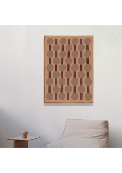 Bej ve Kahverengi Sanat: Sanat Posteri. Toprak Tonlarında Geometrik Desenler indirimleri