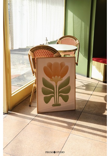 Toprak Tonlarında Boho Çiçek Duvar Sanatı