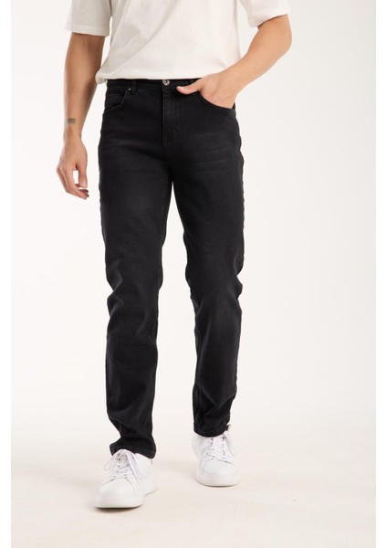 Erkek Regular Likralı Esnek Kot Pantolon Jean - %98 Pamuk %2 Lycra