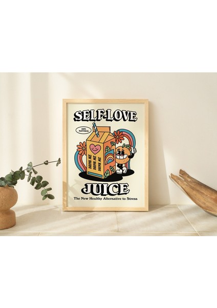 Retro Öz Sevgi Suyu Baskısı, Vintage Renkli Illüstrasyon, Sevimli Yurt Odası Baskıları, Büyük Trend Poster