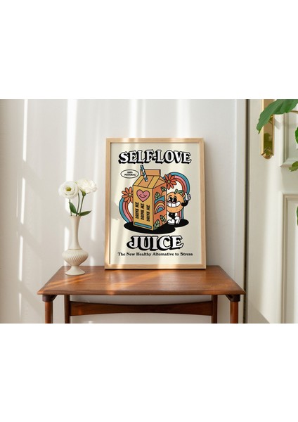 Retro Öz Sevgi Suyu Baskısı, Vintage Renkli Illüstrasyon, Sevimli Yurt Odası Baskıları, Büyük Trend Poster