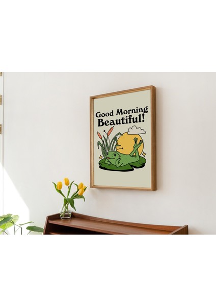 Retro Pinup Kurbağa Duvar Baskısı, Olumlu Alıntı, Vintage Komik Poster, Kurbağa Illüstrasyonu indirimleri