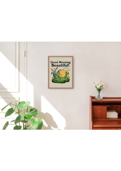 Retro Pinup Kurbağa Duvar Baskısı, Olumlu Alıntı, Vintage Komik Poster, Kurbağa Illüstrasyonu