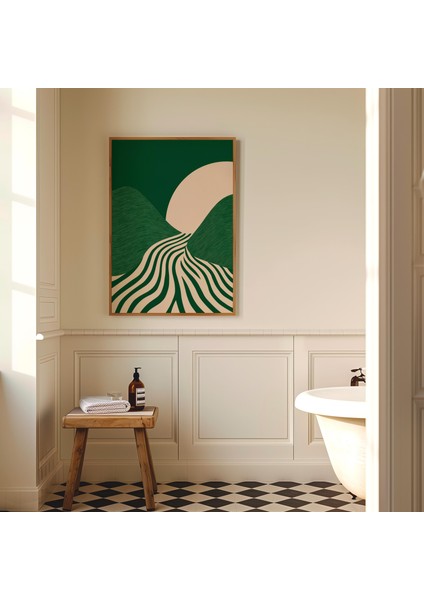 Minimalist Modern Yeşil Duvar Sanatı, Soyut Çizgi Sanatı, Minimalist Poster fiyatları