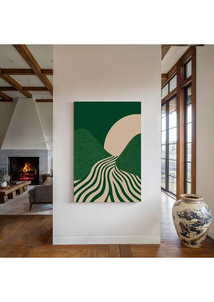 Minimalist Modern Yeşil Duvar Sanatı, Soyut Çizgi Sanatı, Minimalist Poster modelleri