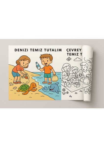 “Haydi Dekor " Duyarlı Çocuklar Boyama Rulosu – 5 Metre Uzun Çevre, Doğa ve Paylaşım Temalı Dev Etkinlik Kağıdı” fırsatları