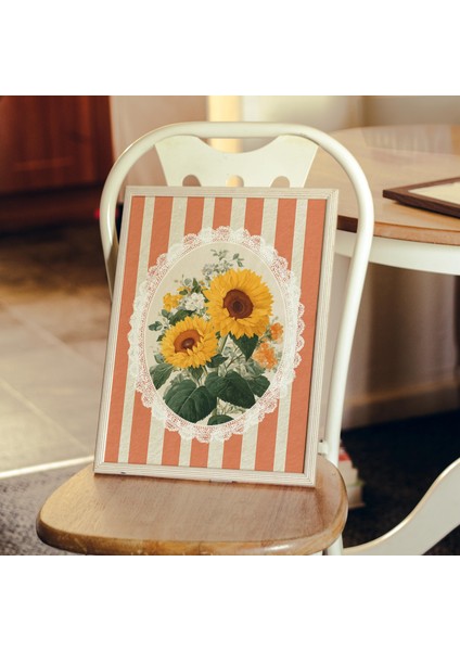 Ayçiçeği Botanik: Vintage Çiçekli Duvar Sanatı (, / Dosya)