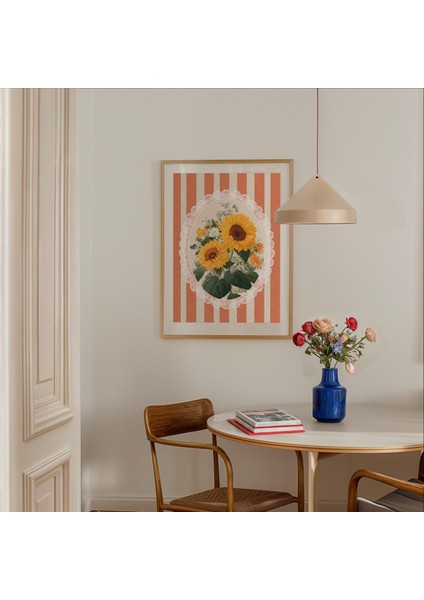 Ayçiçeği Botanik: Vintage Çiçekli Duvar Sanatı (, / Dosya)