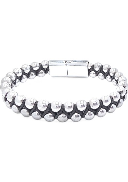 Hematit ve Çelik Halatlı Erkek Bileklik