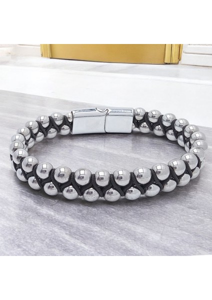 Hematit ve Çelik Halatlı Erkek Bileklik modelleri