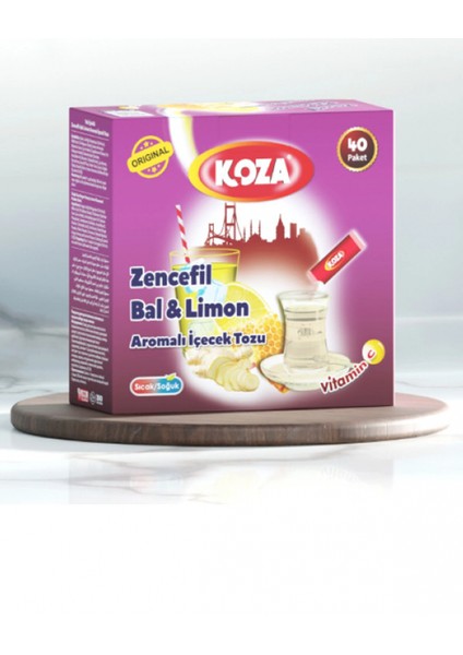 Koza Tek Içimlik Zencefil Bal Limon Aromalı Toz Içecek 40'lı