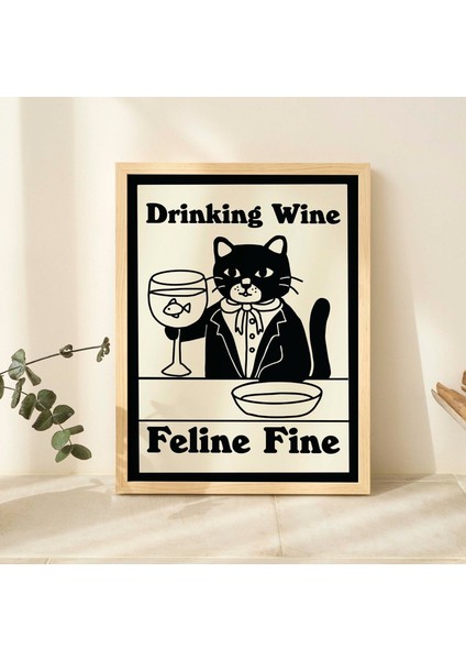 Seçkin Kedi Baskısı, Retro Şarap Içki Alkol Posteri, Kedi Sütü Posterleri indirimleri