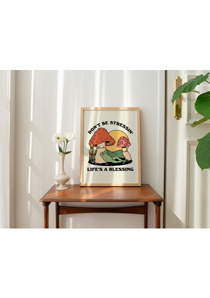 Harika Mantar Baskısı, Retro Kurbağa Duvar Sanatı, Mutlu Ruh Sağlığı Posteri, Trend 70'ler Kişisel Bakım Baskısı fırsatları