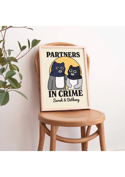 Kişiselleştirilmiş Suç Ortakları Kedi Baskısı, Özel Kedi Illüstrasyonu modelleri