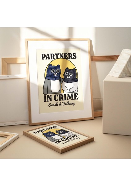 Kişiselleştirilmiş Suç Ortakları Kedi Baskısı, Özel Kedi Illüstrasyonu fırsatları