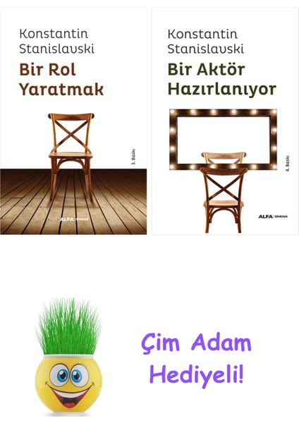 Konstantin Stanislavski 2 Kitap Seti + Çim Adam Hediye