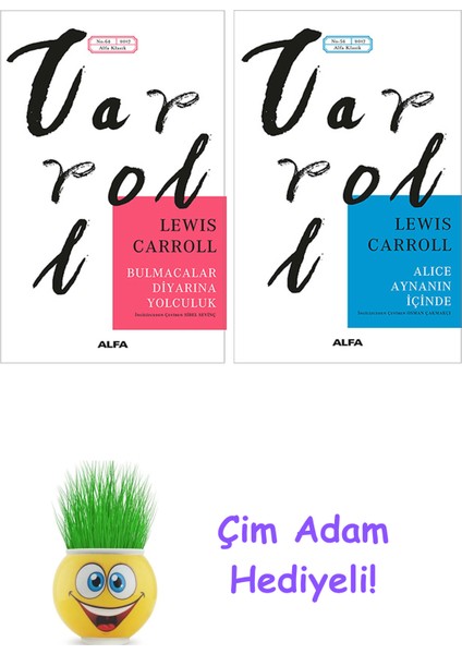 Lewis Carrol 2 Kitap Seti + Çim Adam Hediye